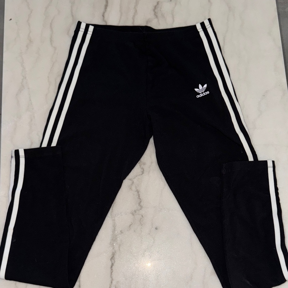 Adidas Youth Leggings with White Stripes